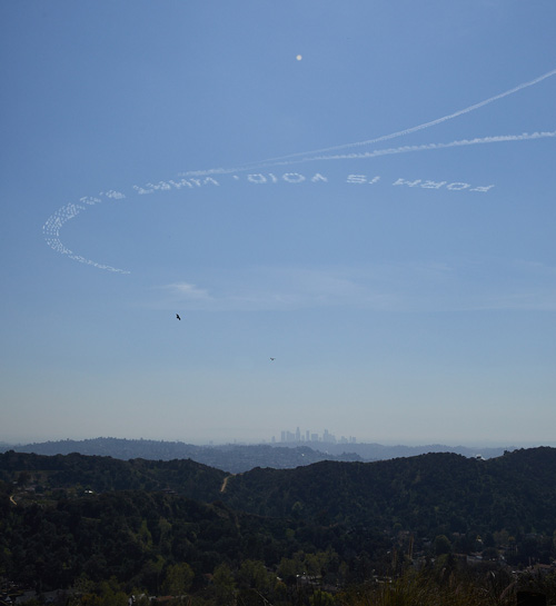 <i>Message in the Sky (Form is void, what r u without your bones?)</i>, 2021, Los Angeles, photographed by Joshua Spencer