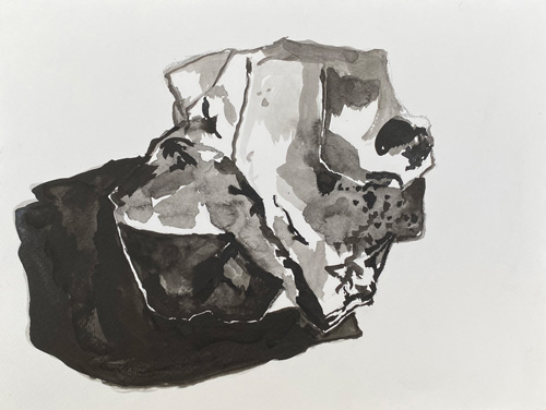 <i>Rock 15</i>, 2021, Sumi ink on archival paper