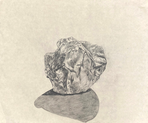 <i>Rock 7</i>, 2021, Lead on archival paper
