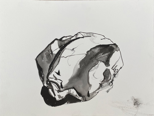<i>Rock 5</i>, 2021, Sumi ink on archival paper