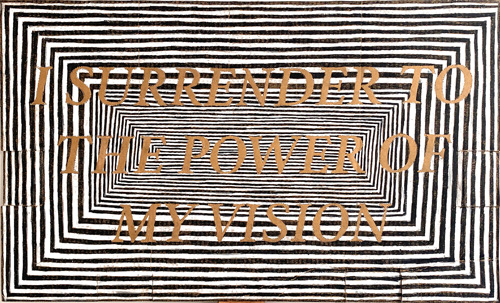 <i>Surrender</i>, 2022, Pencil on cardboard, 21 x 40 inches